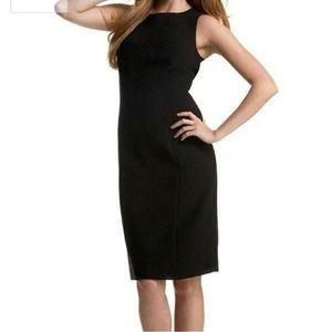 Tahari Andreas Dress Sleeveless Boat Neck Knee Length Sheath Black Sz 6